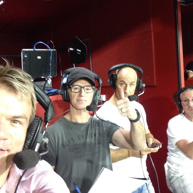 @triplemfooty with these legends @spidaeverett @warrentredrea @dalelewis_ great night at Metricon @gcsuns #afl